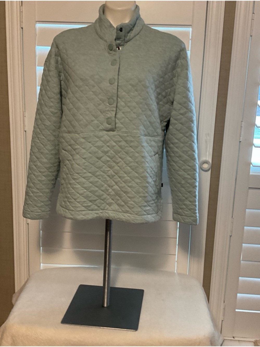 Eddie Bauer Quilted Teddy Jacket in Light Sage Green